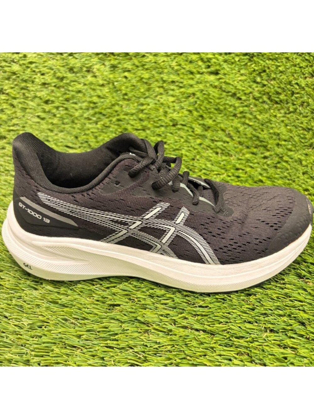 Asics GT-1000 13 Boys Size 4.5Y Black White Athletic Running Shoes Sneakers